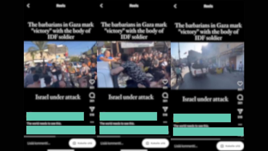 Skärmdumpar av offentliga videor som cirkulerar på Instagram. Dessa bilder har delvis censurerats av SomeBuddy.
